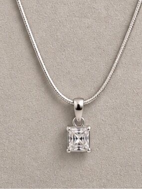 Moissanite 2.62 ct Pendant in Sterling Silver and free 18” snake chain